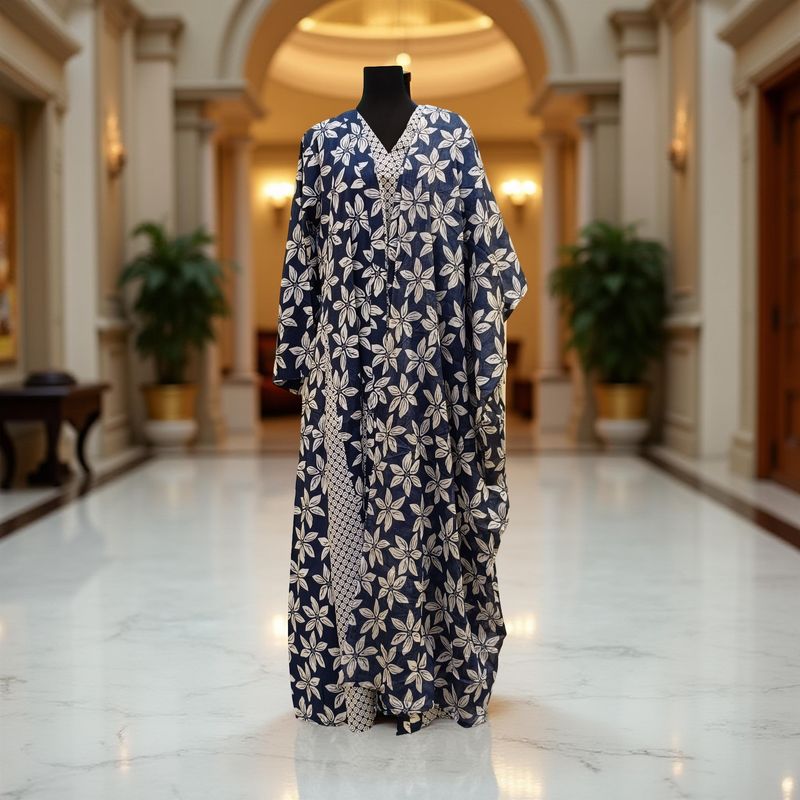 L/XL Abaya With Sheila Inner Set Cotton length 57” Long