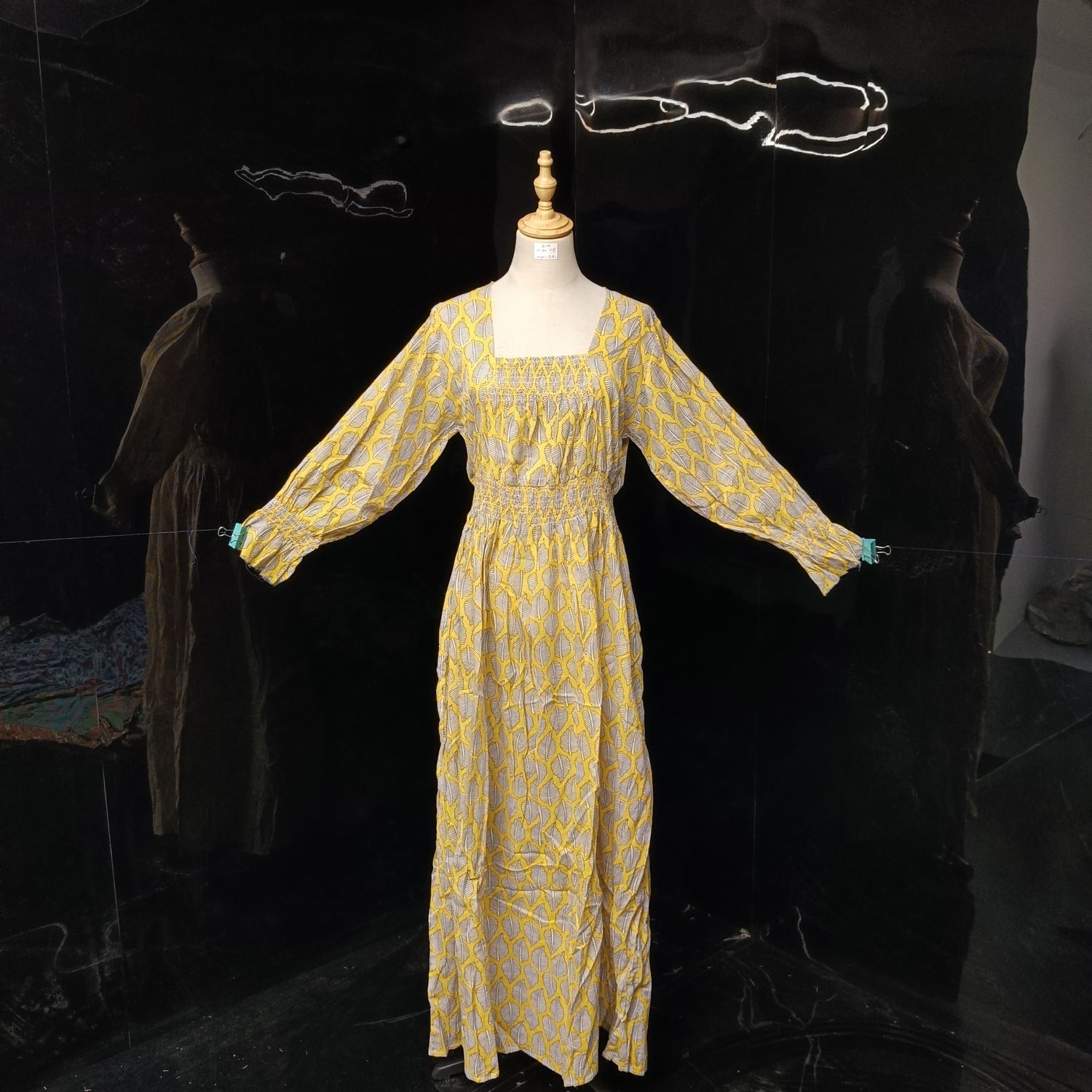 S/M Fazlin Printed Cotton Dress 57" Long Jalabiya