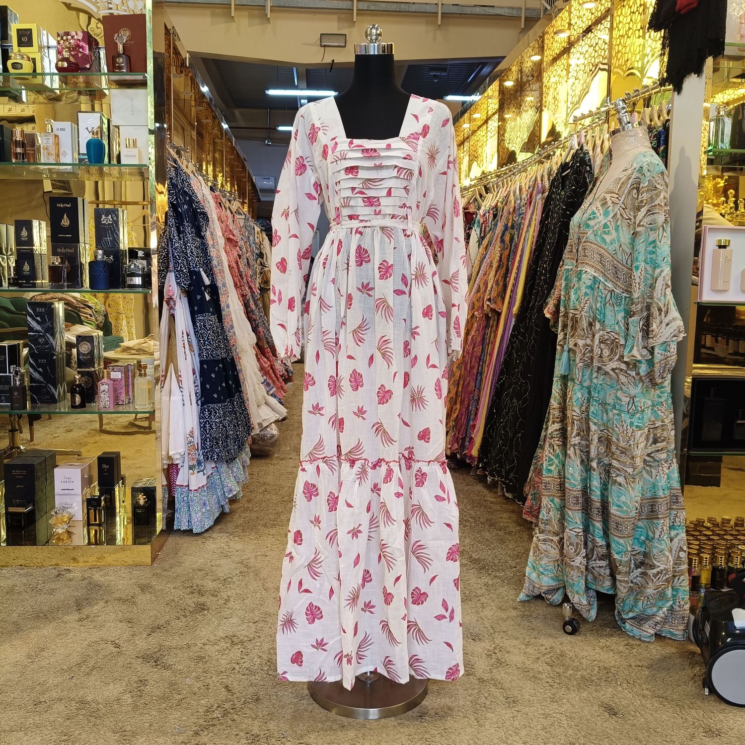 L-XL Misba Printed Dress 57" Long Jalabiya