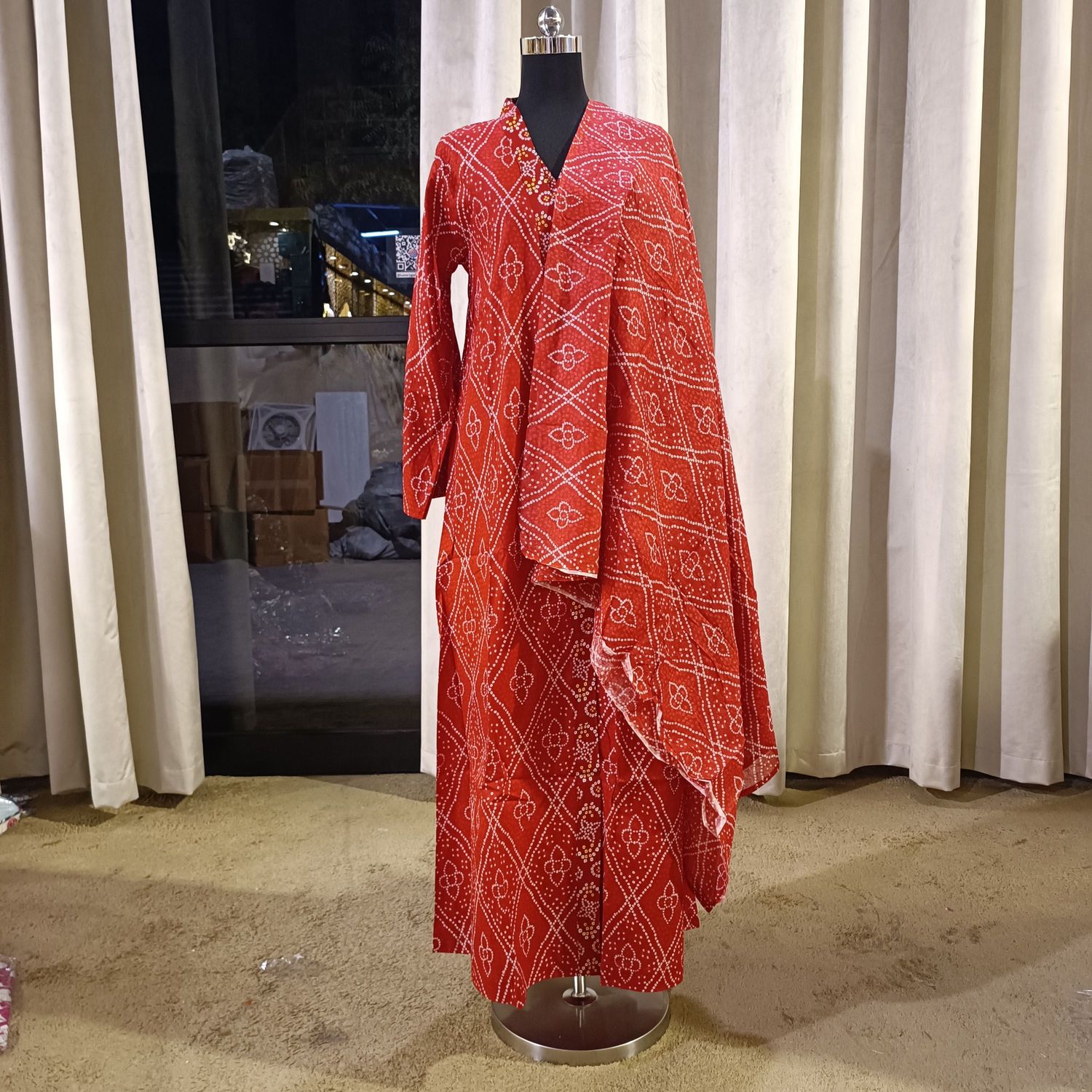 XS-S Abaya With Sheila Inner Set Cotton length 54” Long