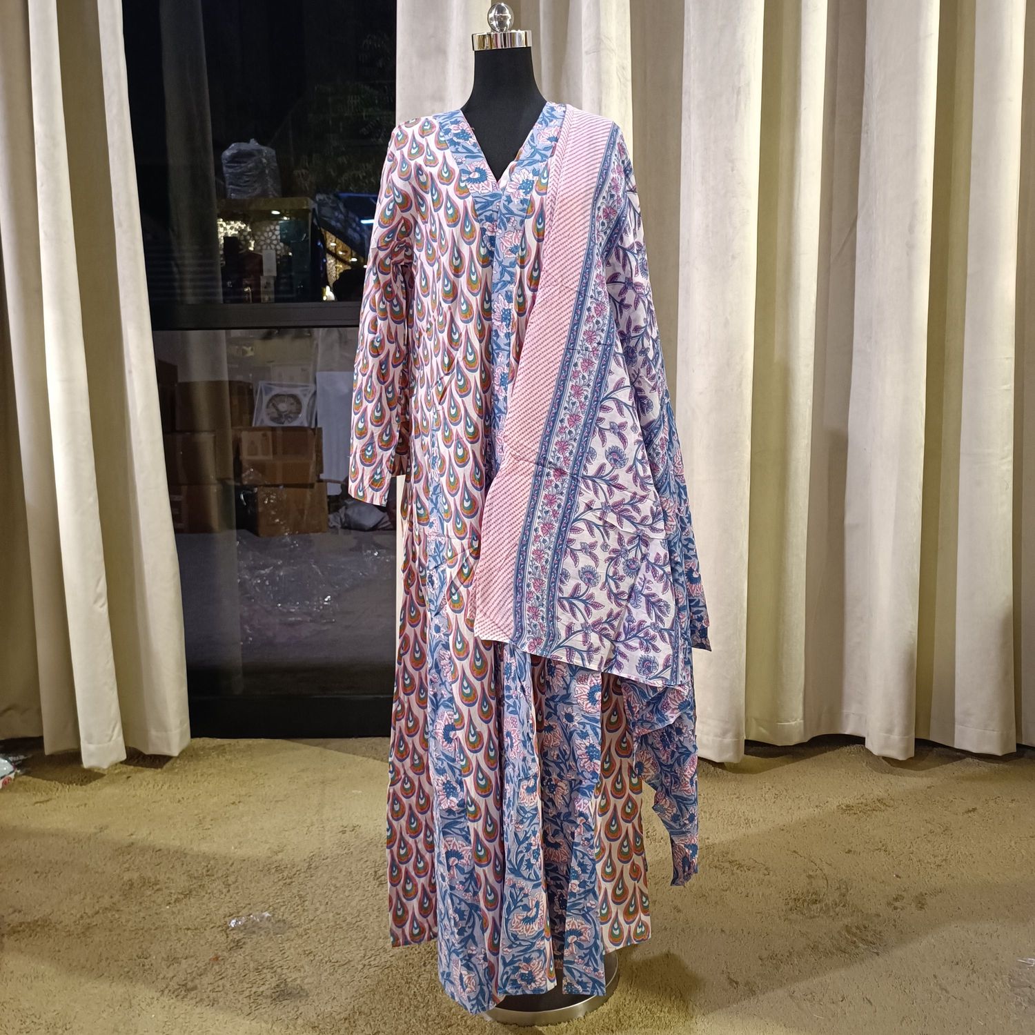 Free size Cotton Abaya With Sheila length 57” Long