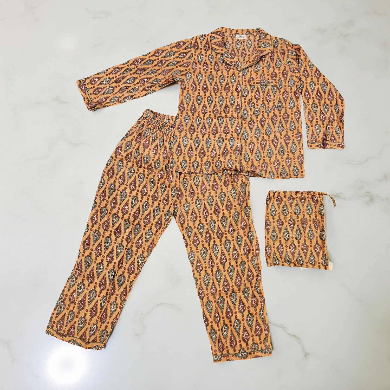 10-11 Year Full Sleeves Full Collar Neck Cotton Blue Pajamas Set