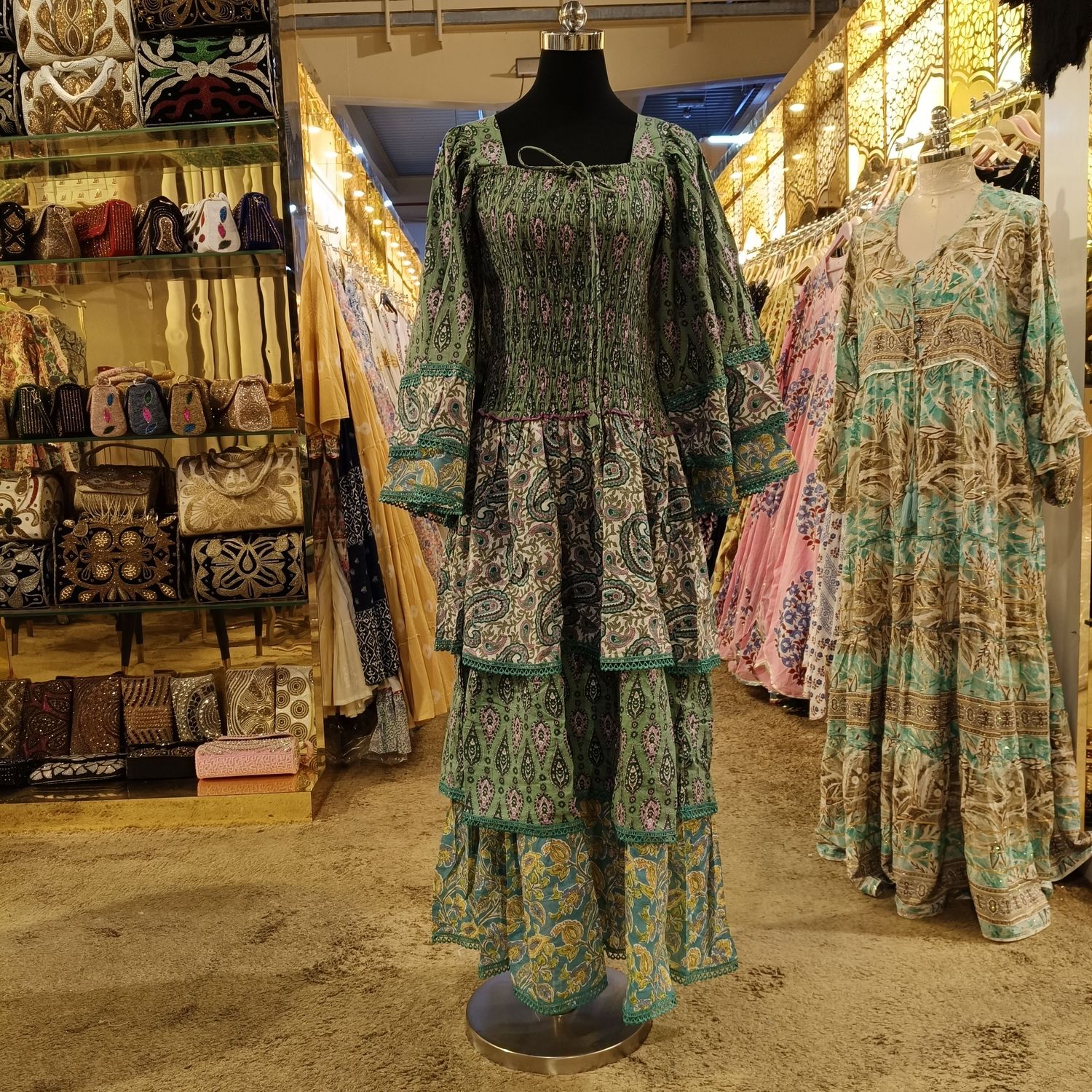 2XL/3XL Rahima Printed Cotton Dress 57" Long Jalabiya