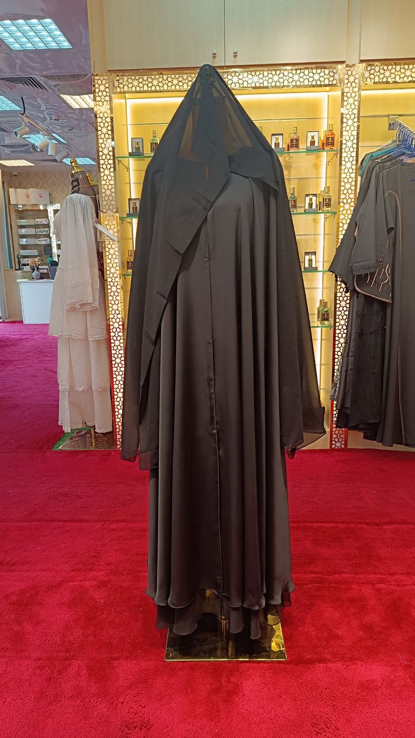   S Black Abaya Crystal length 54"inch