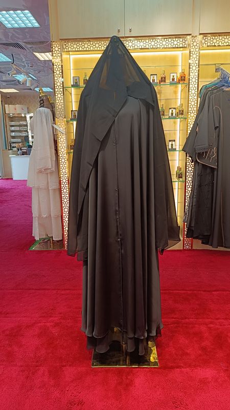   S Black Abaya Crystal length 54"inch