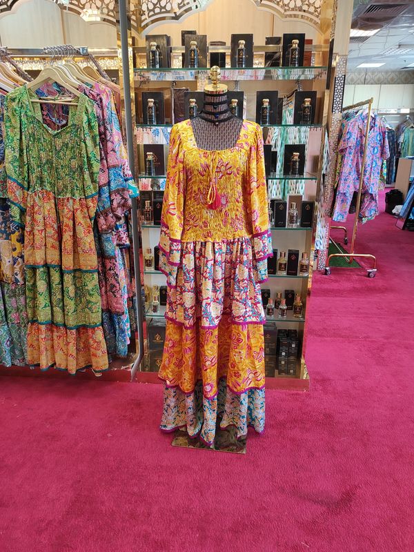 L/XL  Rahima Silk Dress 57" Long Jalabiya