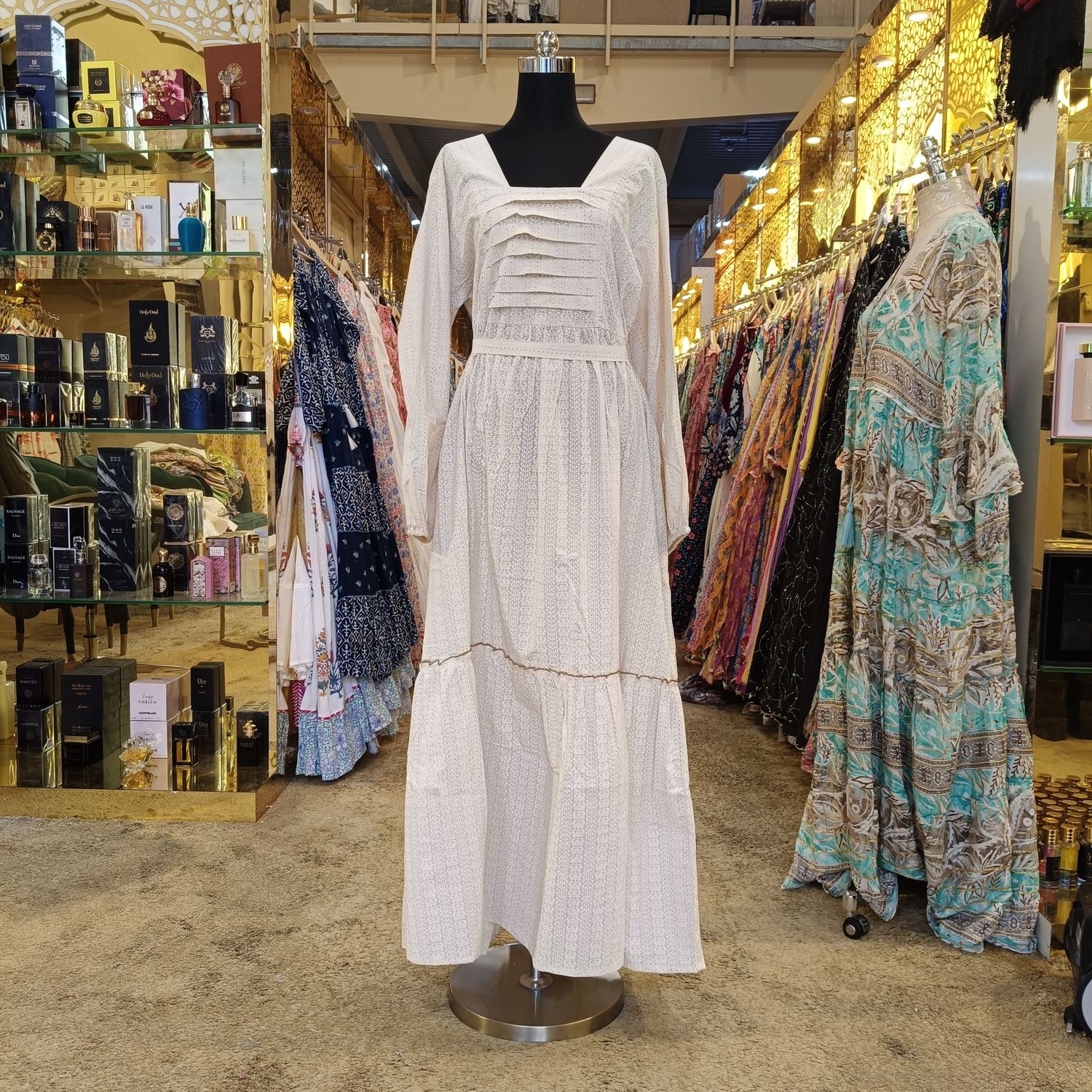 L-XL Misba Printed Dress 57" Long Jalabiya