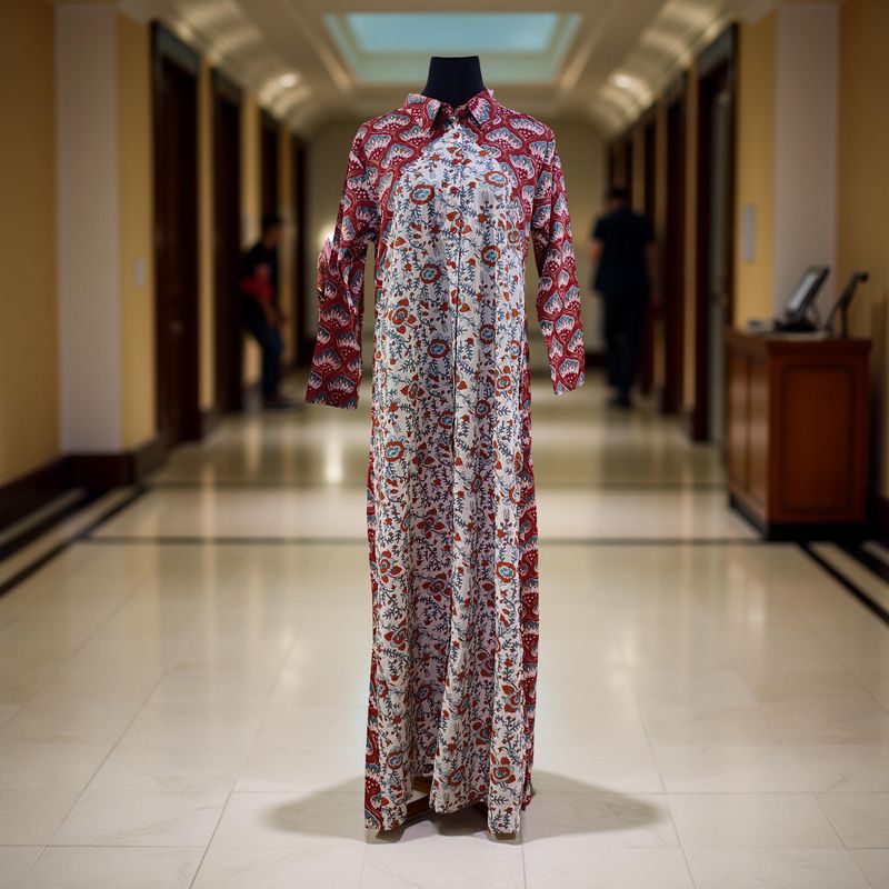 XS/S Honey Printed Cotton Dress 54" Jalabiya