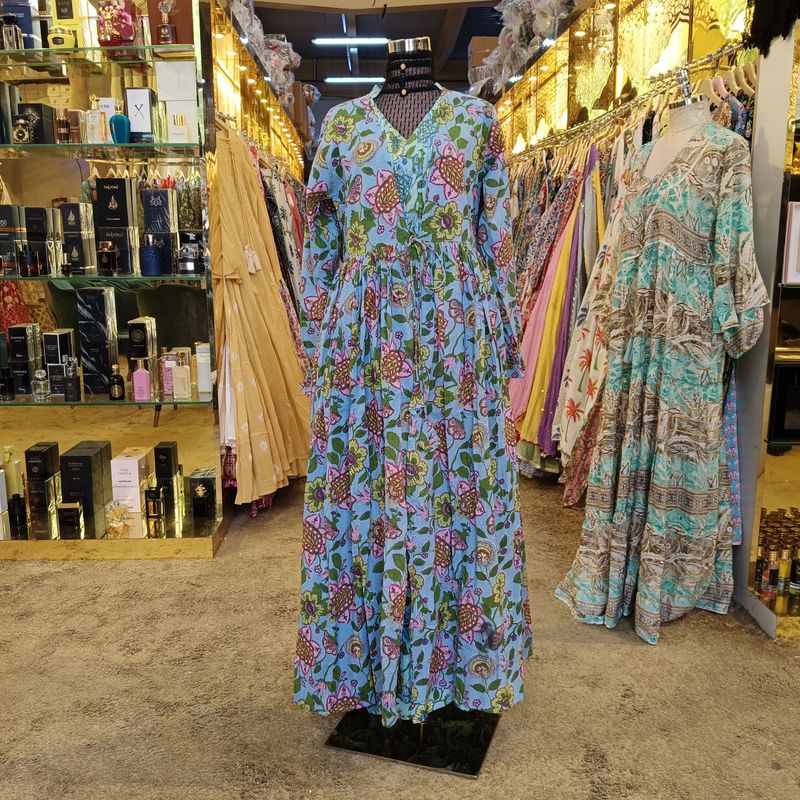 L-XL Fahima Printed Cotton Dress
