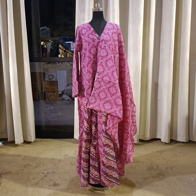 L/XL Abaya With Sheila Inner Set Cotton length 57” Long