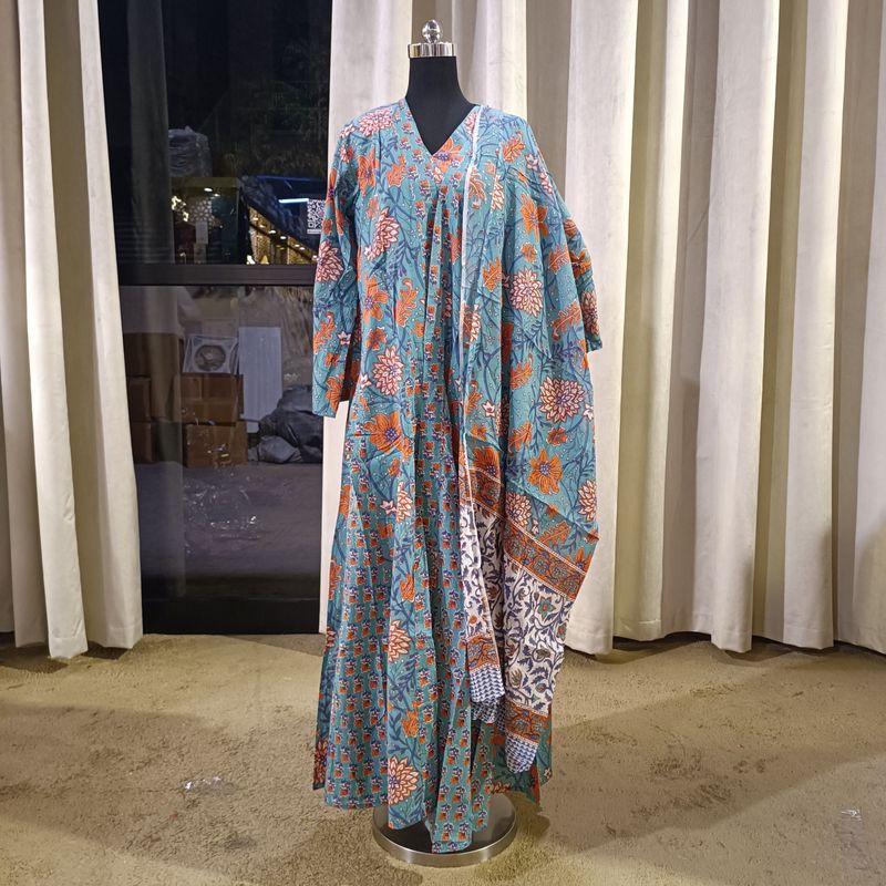 Free size Cotton Abaya With Sheila length 57” Long