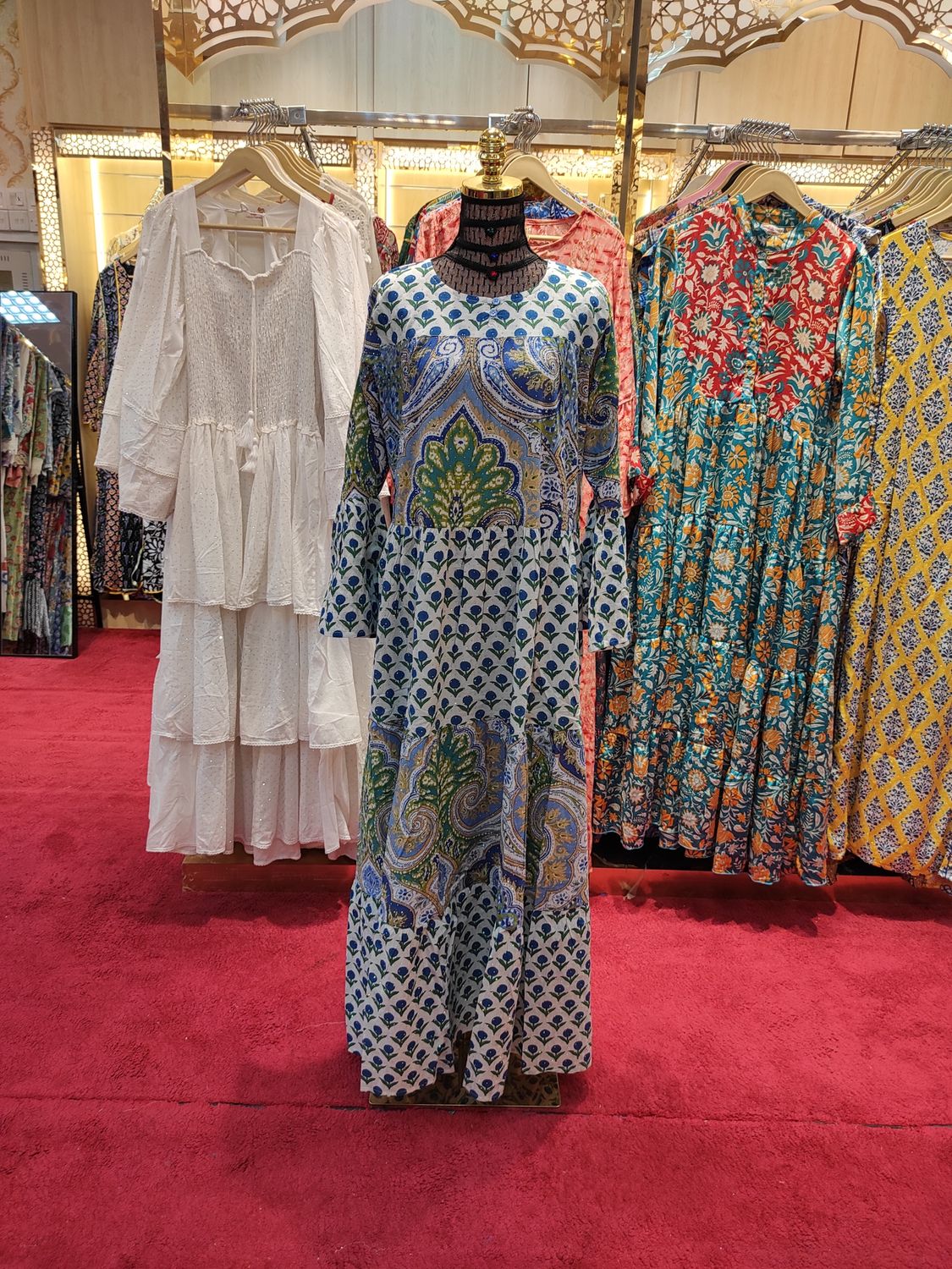 S/M Moon Crystal Printed Dress 57" Long Jalabiya