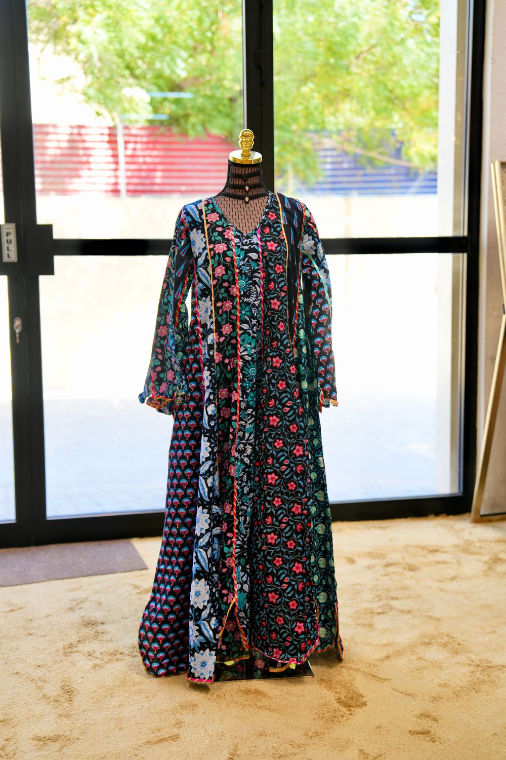 XS-S Meher Printed Cotton Dress 57" Long Jalabiya