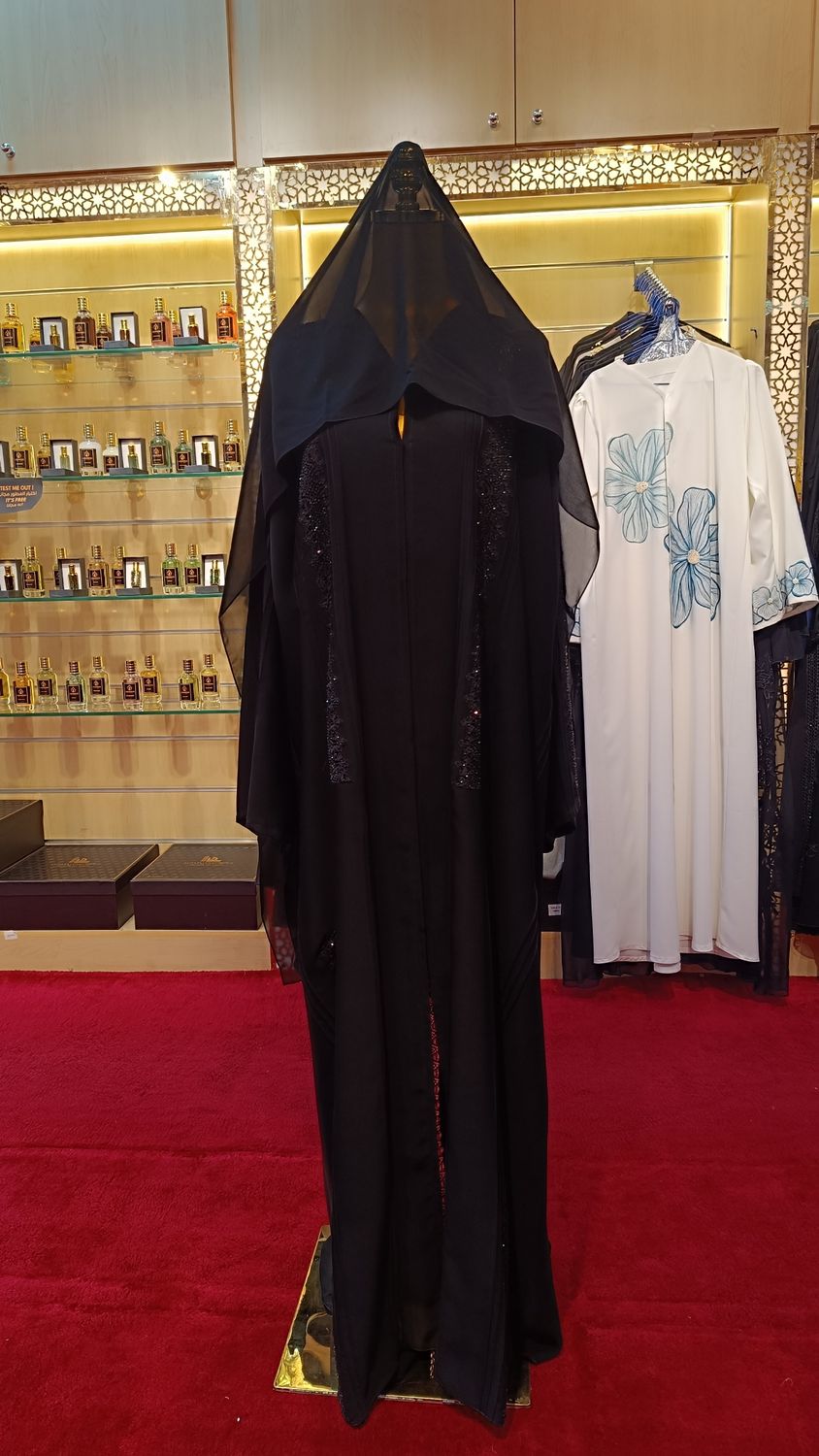  M Black Abaya Crystal length 56"inch