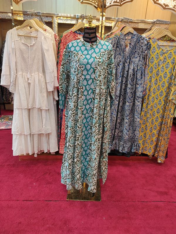 L/XL  Aafreen Printed Cotton Dress 57" Long Jalabiya