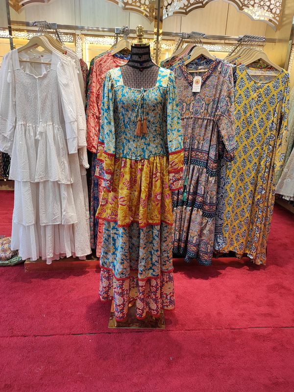 S/M  Rahima Silk Dress 57" Long Jalabiya