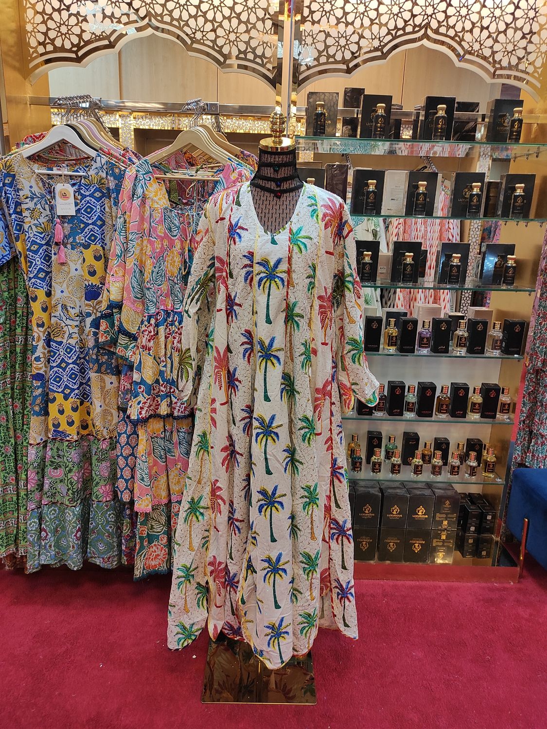 L/XL   Meher Crystal White Cotton Dress 56" Long Jalabiya