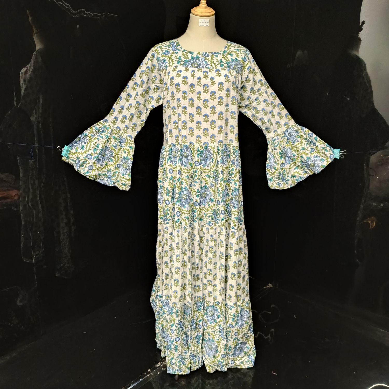S/M Moon Crystal Printed Dress 57" Long Jalabiya
