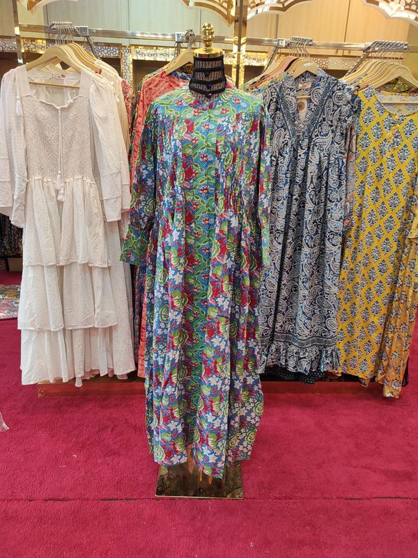 L/XL  Aafreen Printed Cotton Dress 57" Long Jalabiya