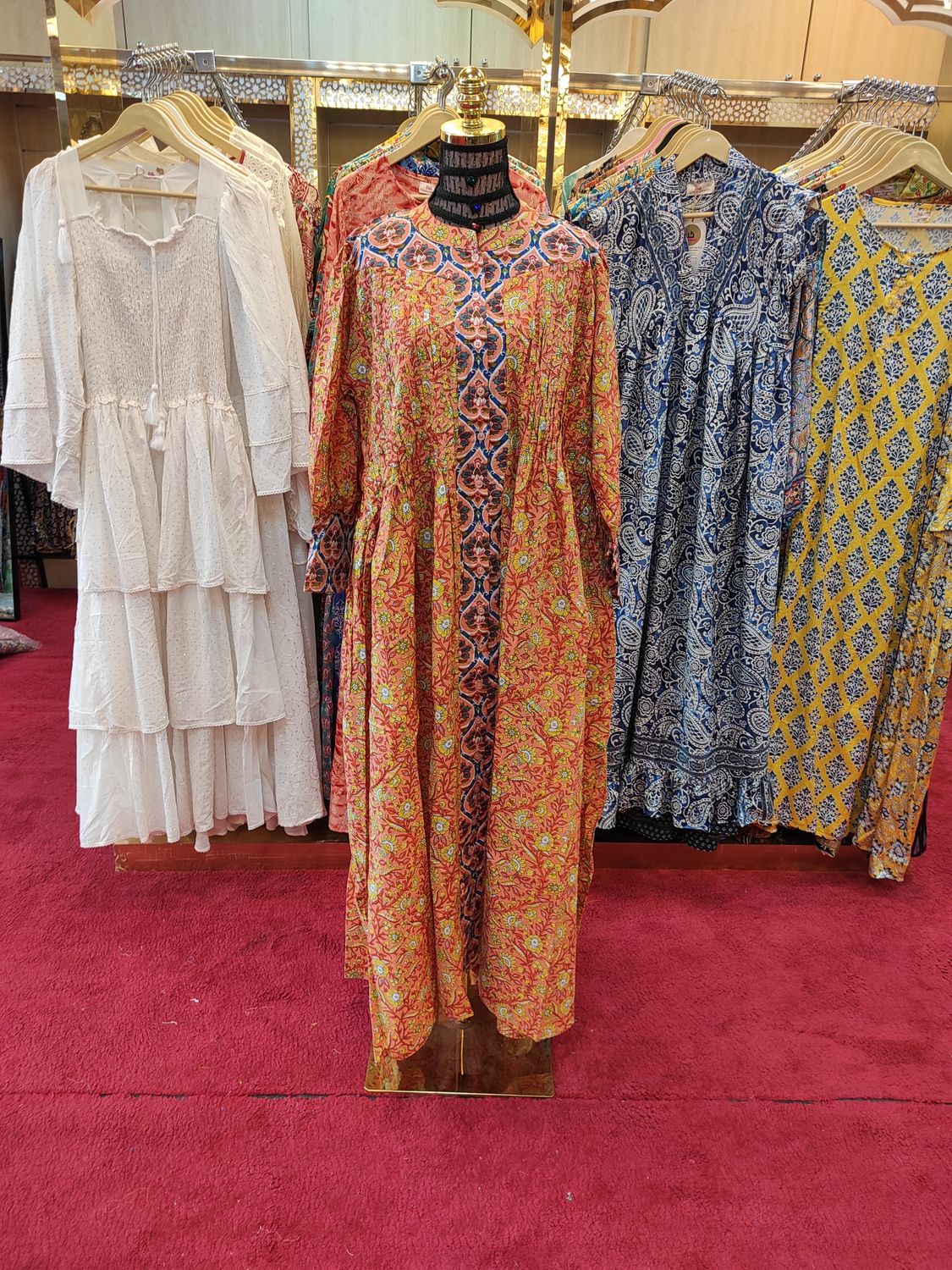 L/XL  Aafreen Printed Cotton Dress 57" Long Jalabiya