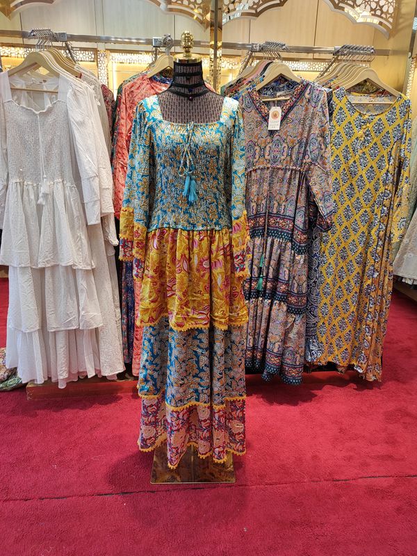 L/XL  Rahima Silk Dress 57" Long Jalabiya