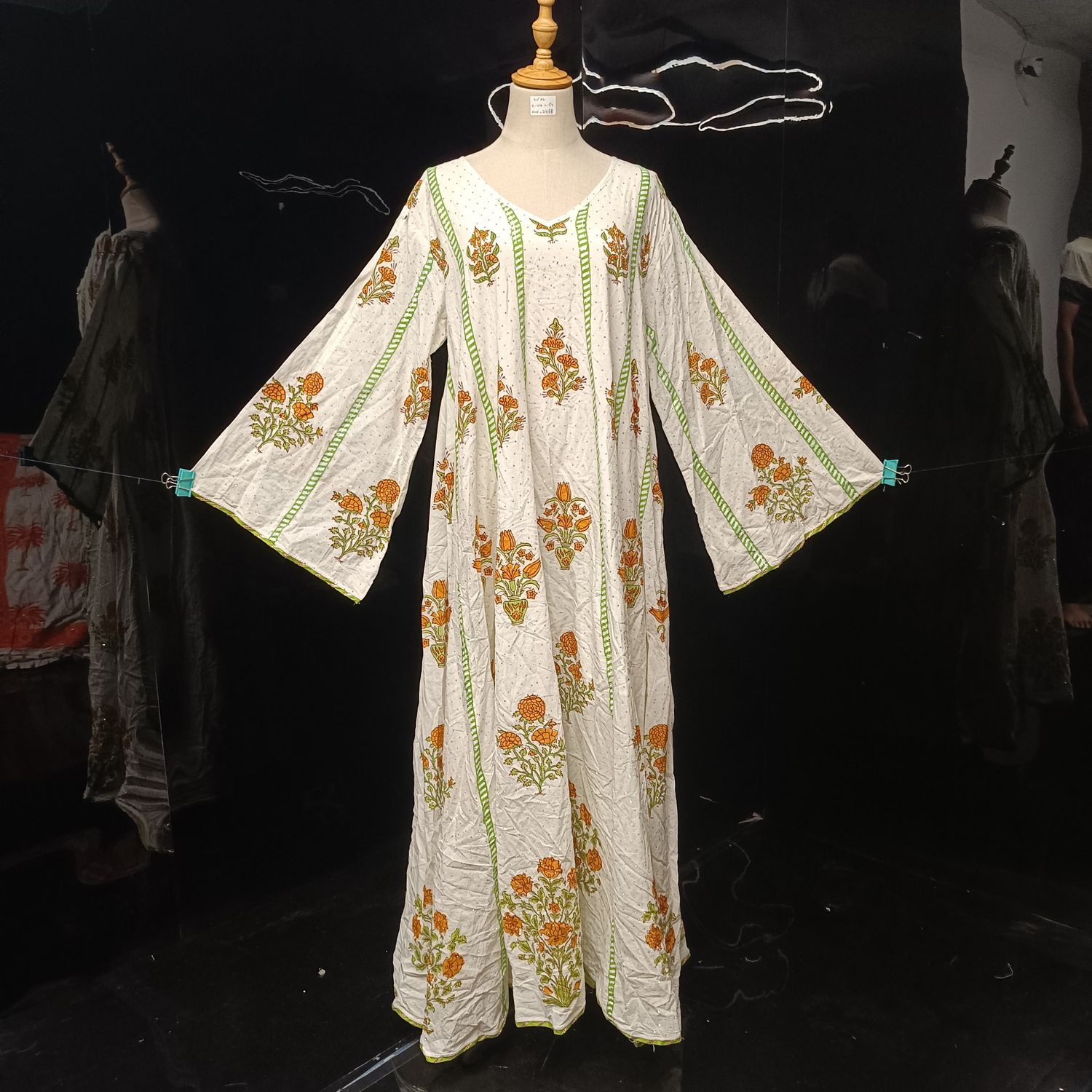 L/XL   Meher Crystal Cotton Dress 56" Long Jalabiya