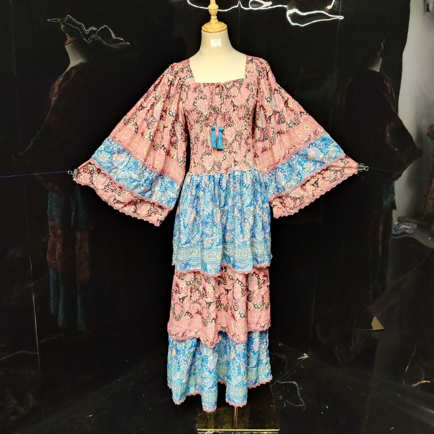 L/XL  Rahima Silk Dress 57" Long Jalabiya