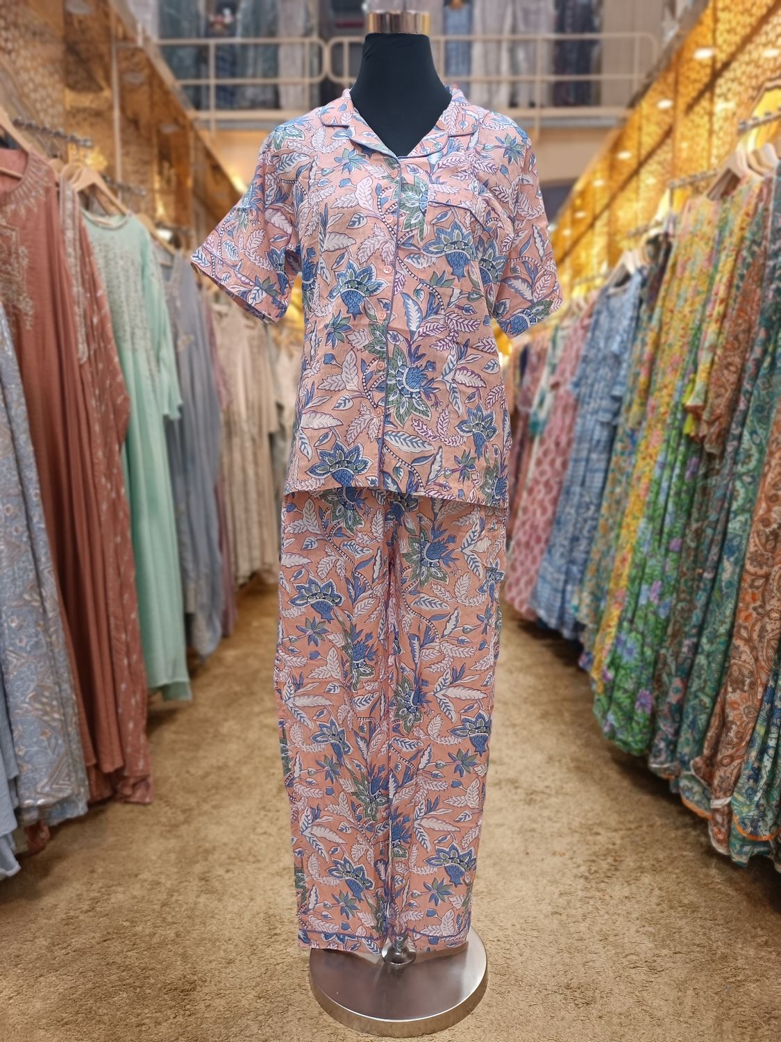 S/M Short Sleeves Cotton Pajama Set