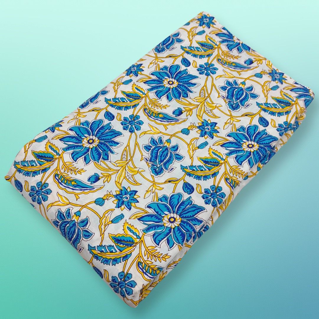 4 Meter Cotton Hand Printed Fabric