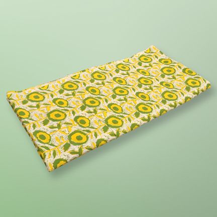 4 Meter Cotton Hand Printed Fabric