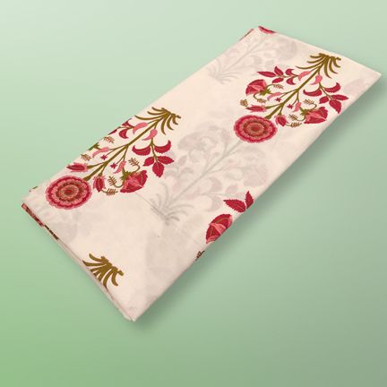 4 Meter Cotton Hand Printed Fabric