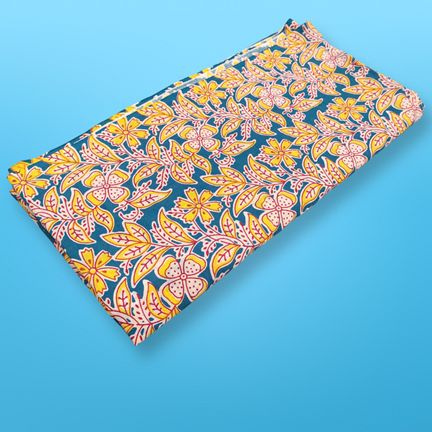 4 Meter Cotton Hand Printed Fabric