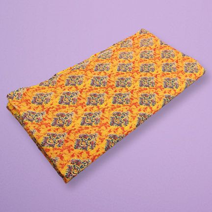 4 Meter Cotton Hand Printed Fabric