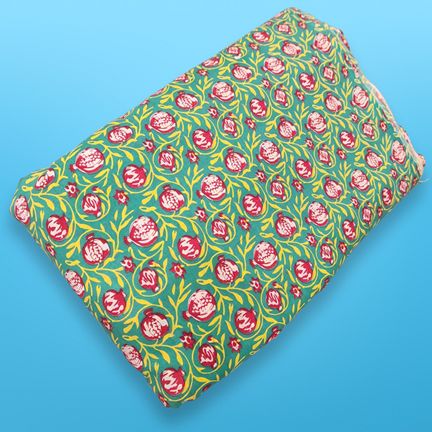 4 Meter Cotton Hand Printed Fabric