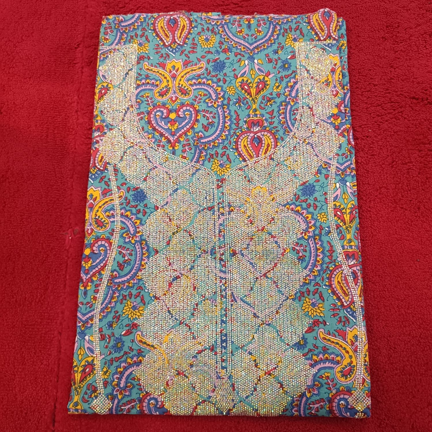 4 Meter Cotton Hand Printed Crystal Fabric