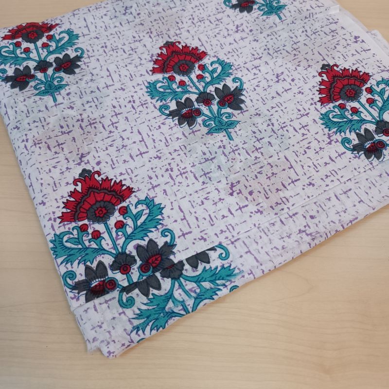 4 Meter Cotton Hand Printed Fabric
