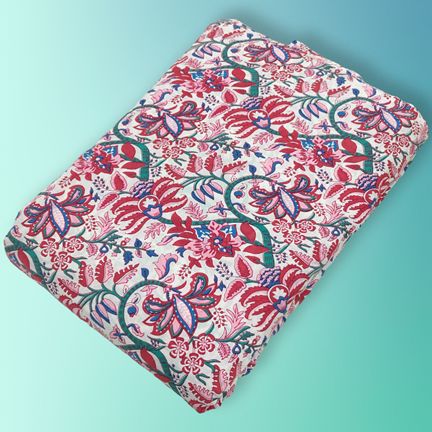 4 Meter Cotton Hand Printed Fabric