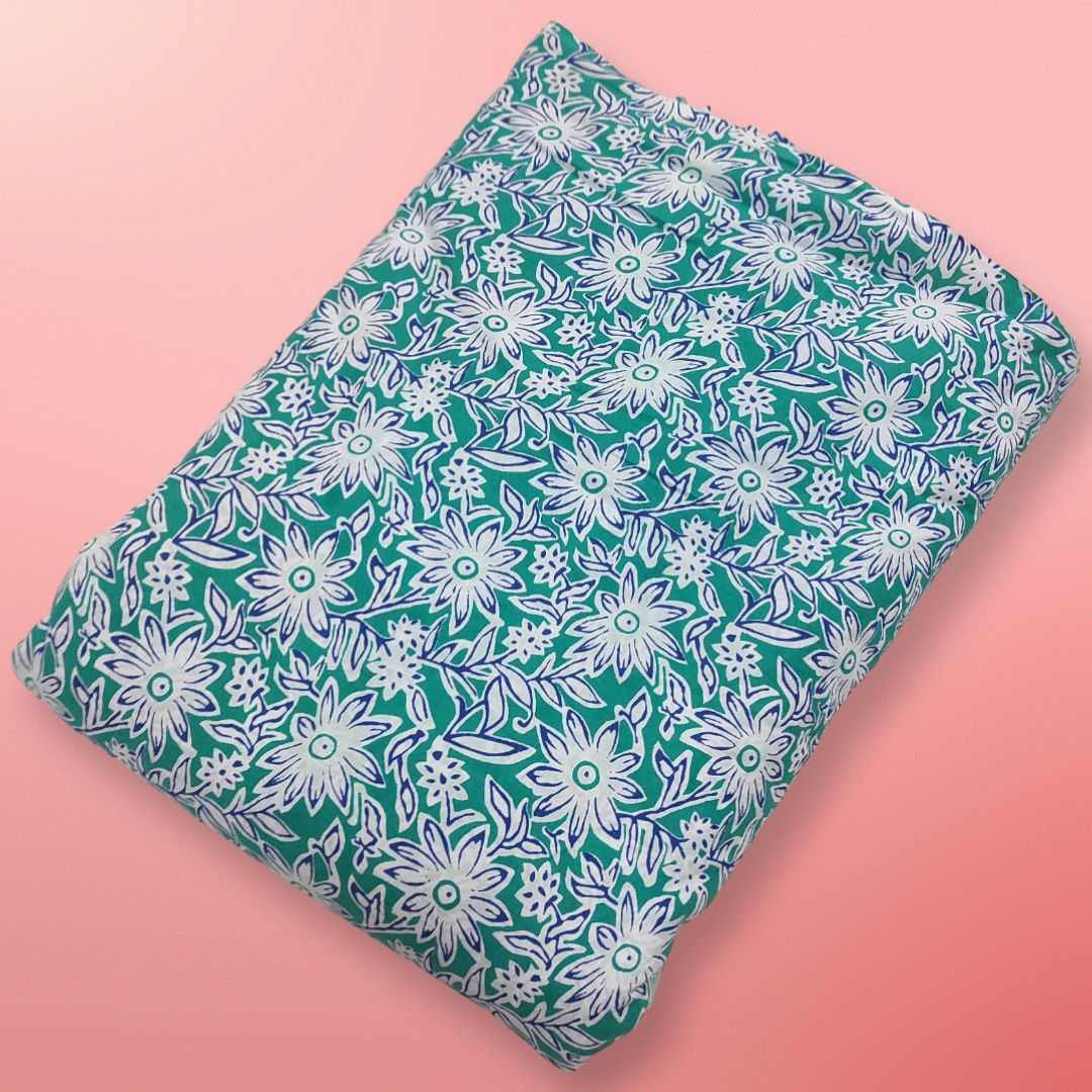 4 Meter Cotton Hand Printed Fabric