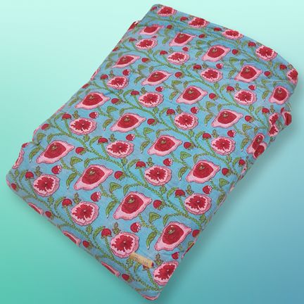 4 Meter Cotton Hand Printed Fabric