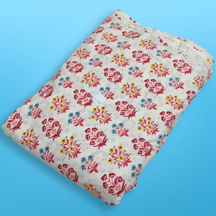 4 Meter Cotton Hand Printed Fabric