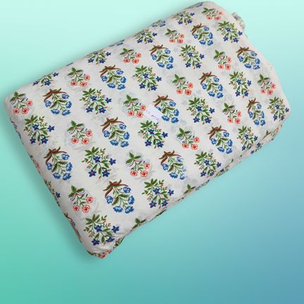 4 Meter Cotton Hand Printed Fabric