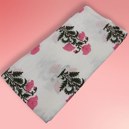 4 Meter Cotton Hand Printed Fabric