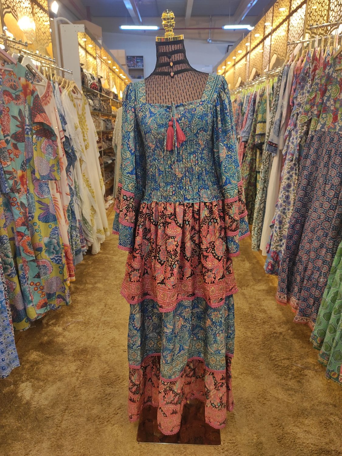 S/M  Rahima Silk Dress 57" Long Jalabiya