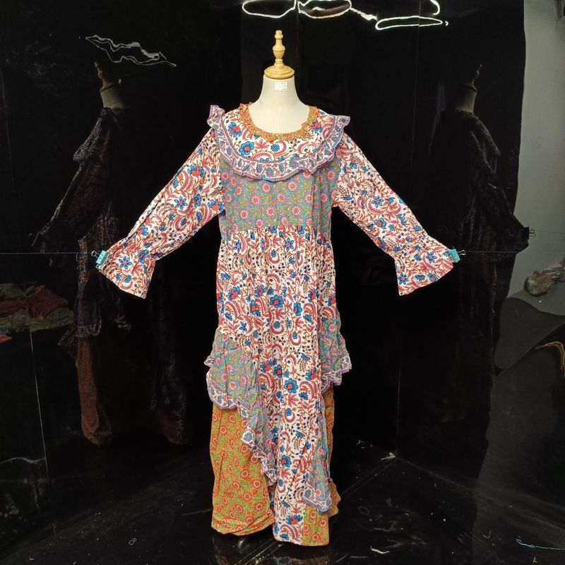 2XL/3XL Jalila Printed Cotton Dress 57" Long Jalabiya