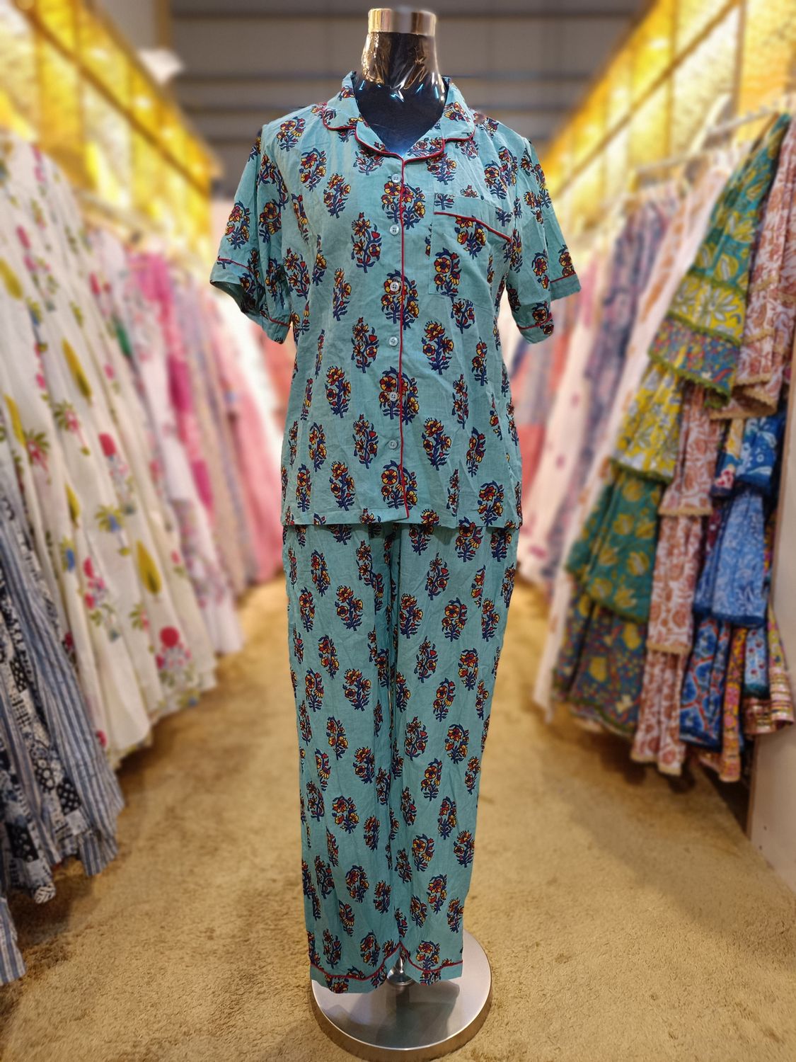 XS-S Cotton Short Sleeves Pajamas Set