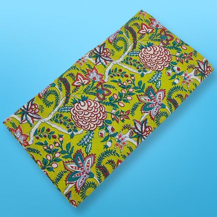 4 Meter Cotton Hand Printed Fabric