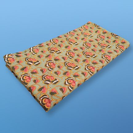 4 Meter Cotton Hand Printed Fabric