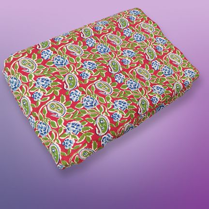 4 Meter Cotton Hand Printed Fabric