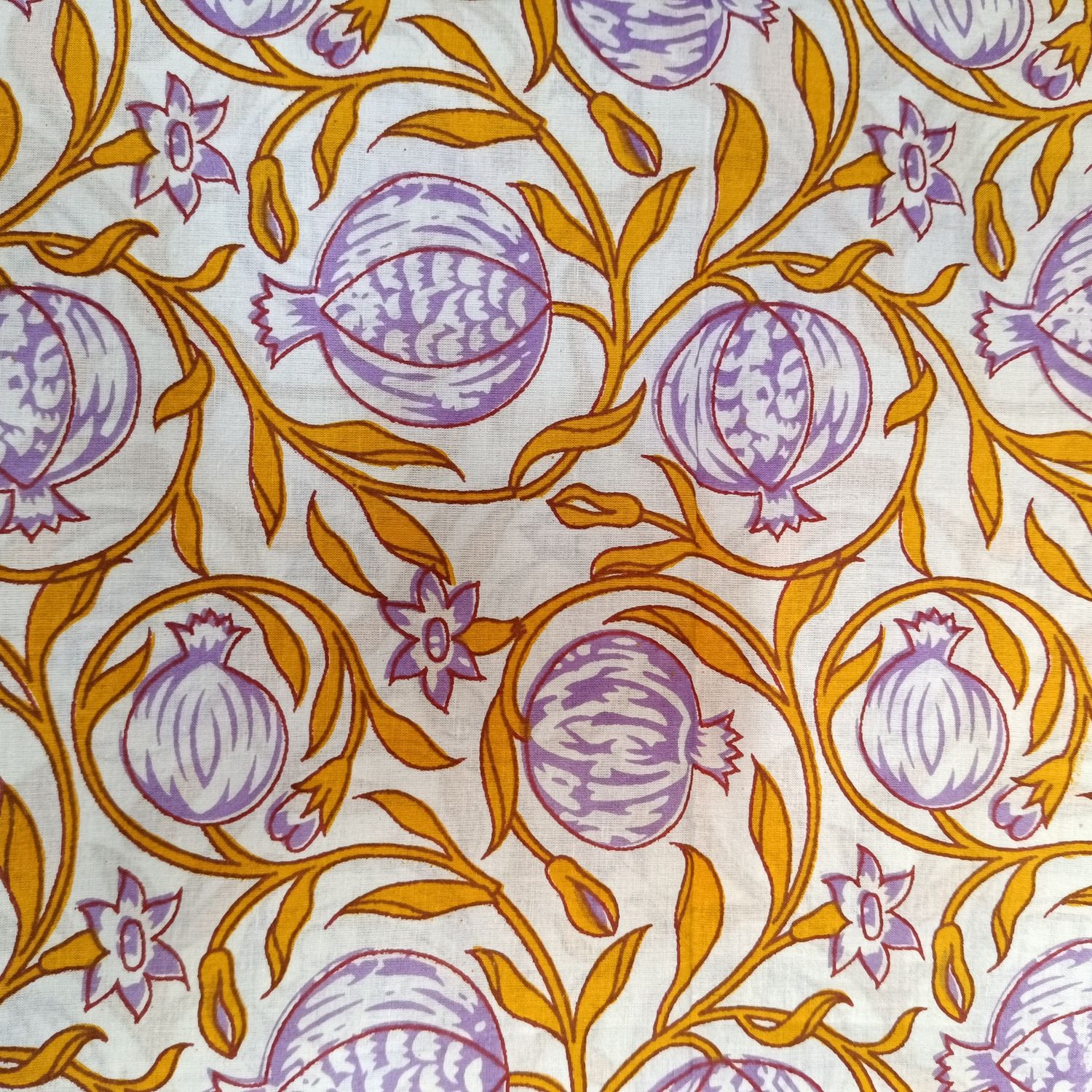 4 Meter Cotton Hand Printed Fabric