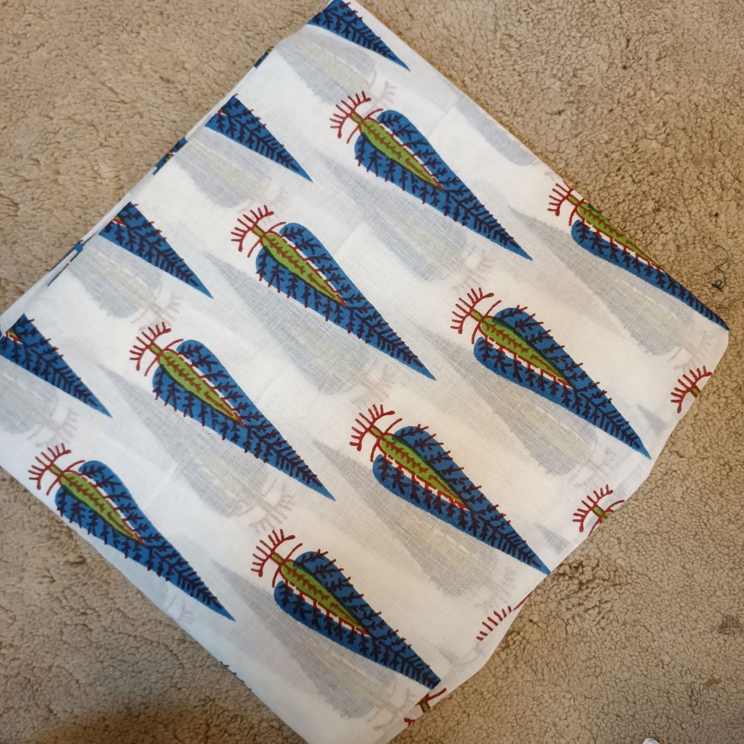 4 Meter Cotton Hand Printed Fabric